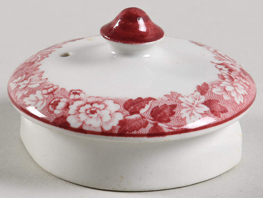 English Scenery Pink (Older, Smooth) Lid for Individual Teapot by Wood & Sons-1