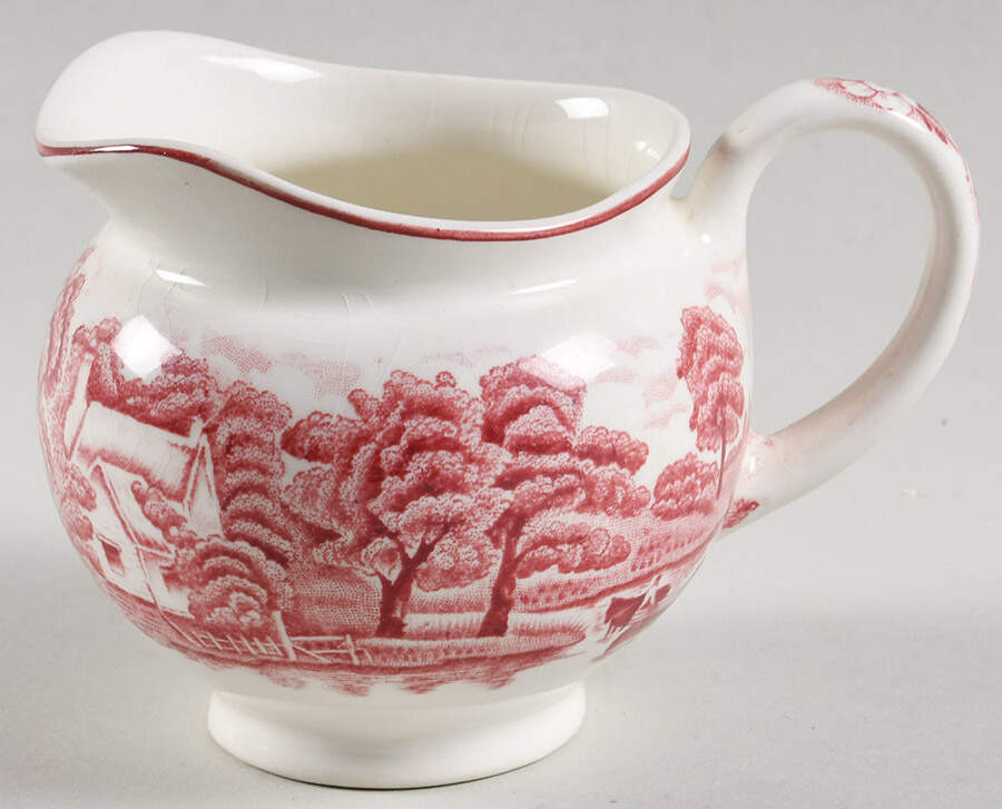 English Scenery Pink (Older, Smooth) Mini Creamer by Wood & Sons-1