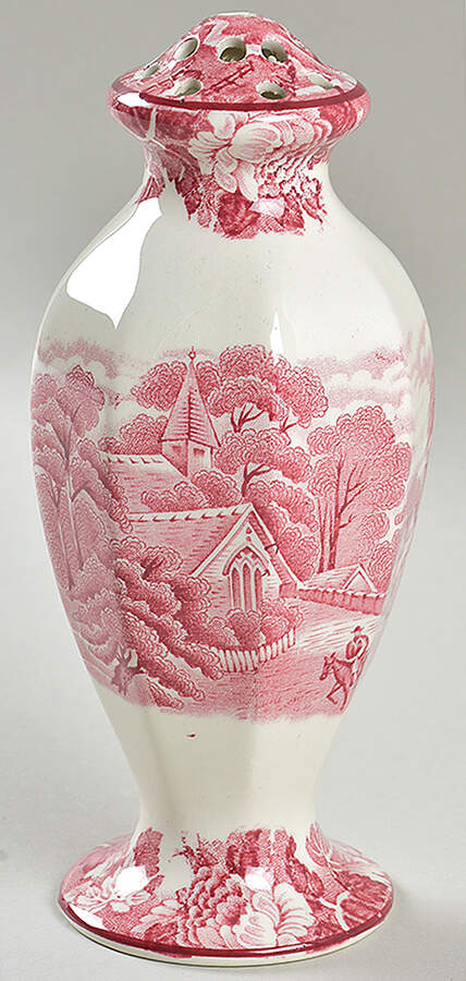 English Scenery Pink (Older, Smooth) Sugar Shaker by Wood & Sons-1