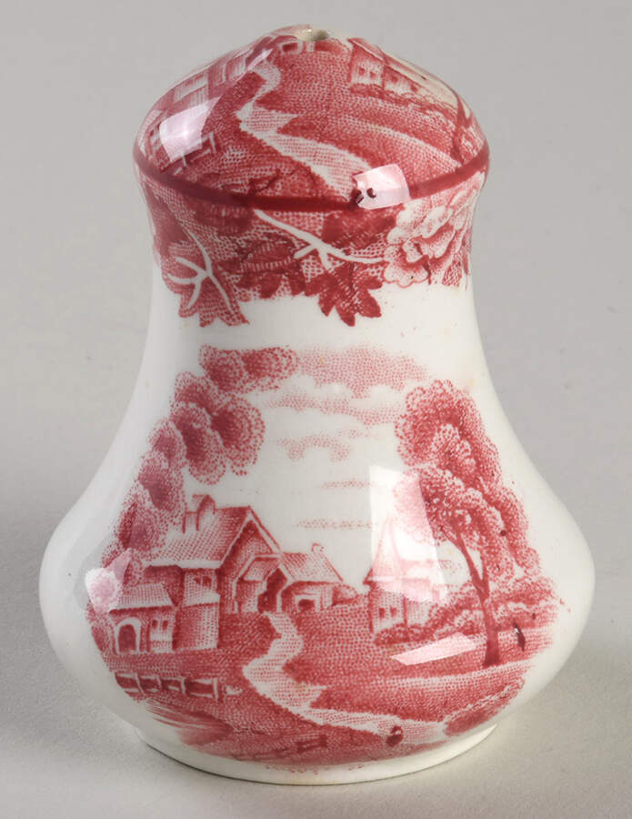 English Scenery Pink (Older, Smooth) Salt Shaker by Wood & Sons-1