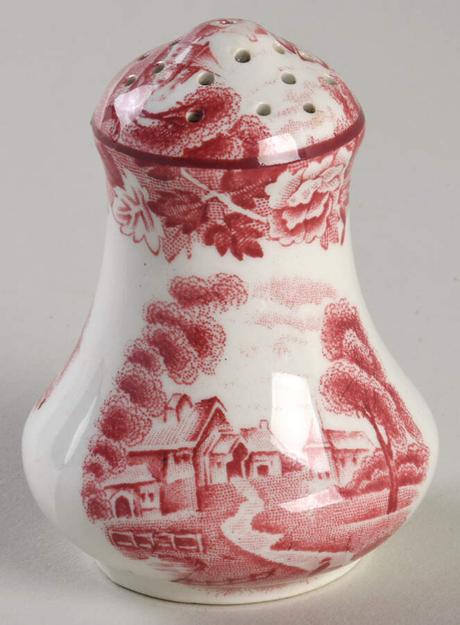 English Scenery Pink (Older, Smooth) Pepper Shaker by Wood & Sons-1