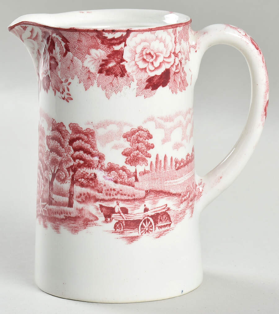English Scenery Pink (Older, Smooth) Large Syrup No Lid by Wood & Sons-1
