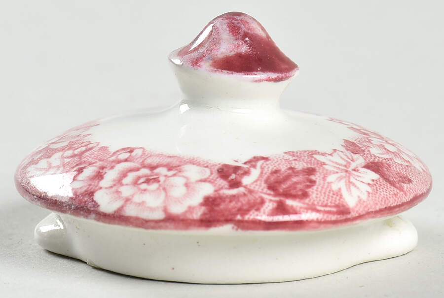 English Scenery Pink (Older, Smooth) Lid for Large Syrup by Wood & Sons-1