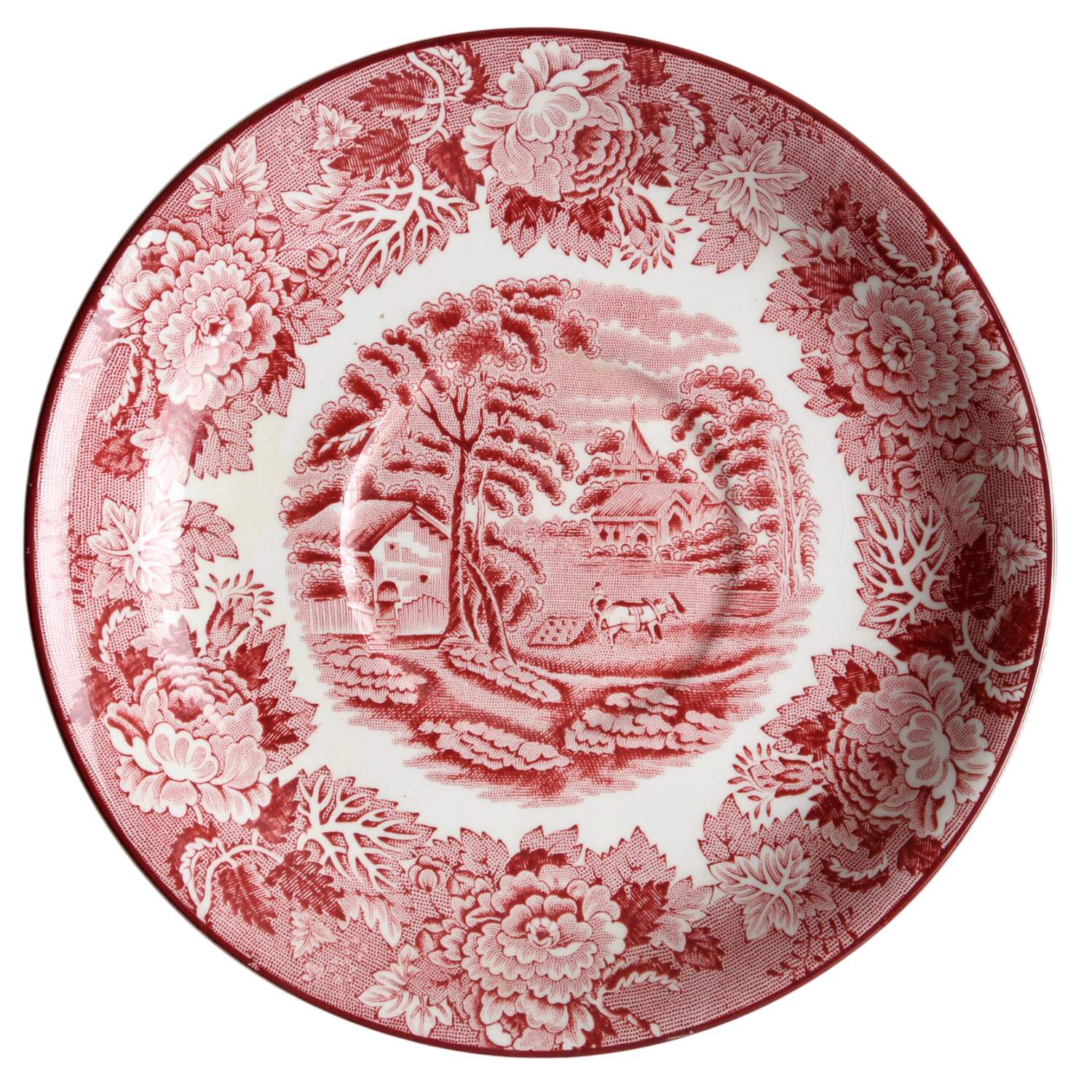 English Scenery Pink (Older, Smooth) Saucer for Oversized Cup by Wood & Sons-1