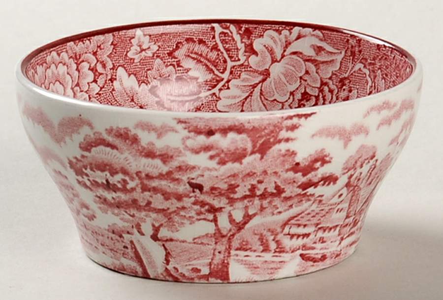English Scenery Pink (Older, Smooth) Mini Open Sugar Bowl by Wood & Sons-1
