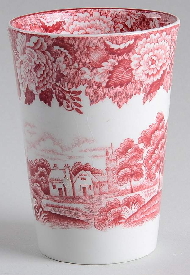 English Scenery Pink (Older, Smooth) Tall China Tumbler by Wood & Sons-1