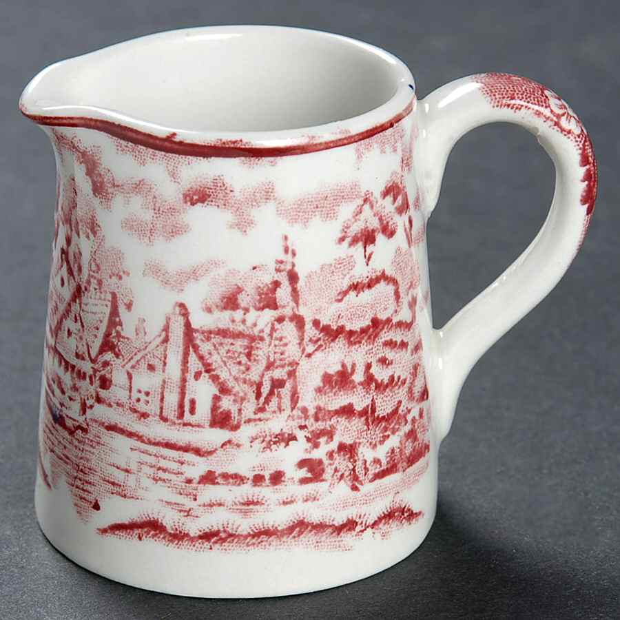 English Scenery Pink (Older, Smooth) Individual Creamer by Wood & Sons-1