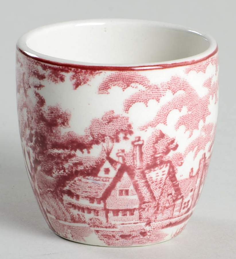 English Scenery Pink (Older, Smooth) Single Egg Cup by Wood & Sons-1