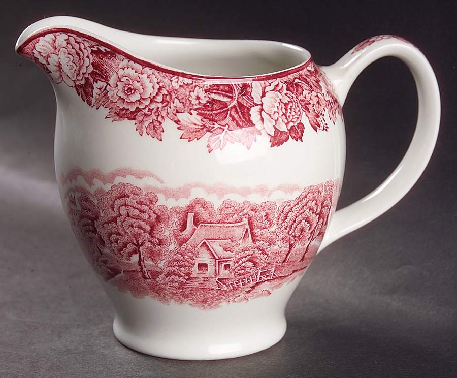 English Scenery Pink (Older, Smooth) 21 Oz Pitcher by Wood & Sons-1