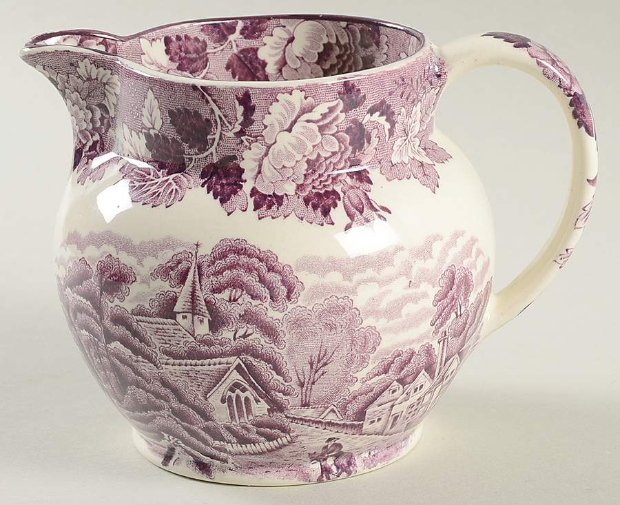 English Scenery Purple 16 Oz Pitcher by Wood & Sons-1