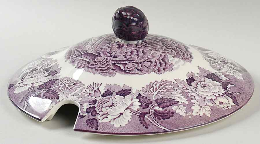 English Scenery Purple Lid for Tureen by Wood & Sons-1