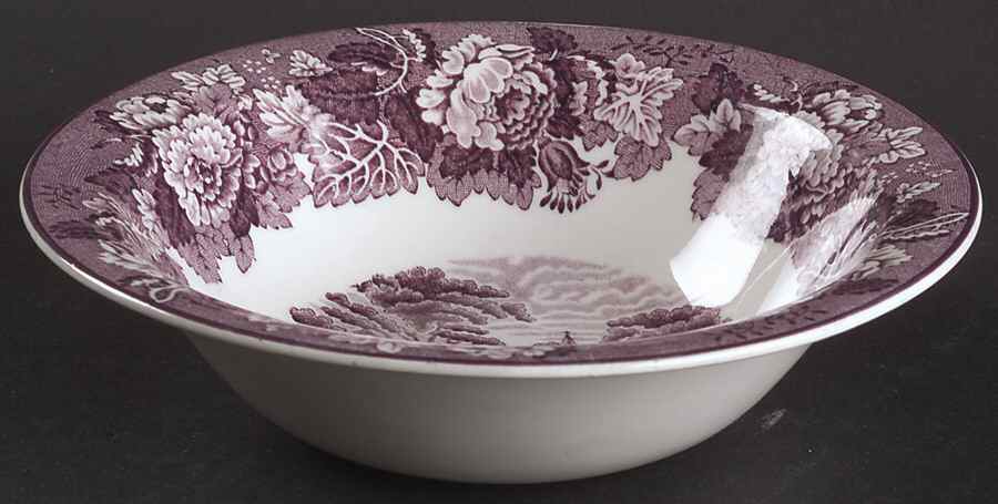 English Scenery Purple Rim Cereal Bowl by Wood & Sons-1