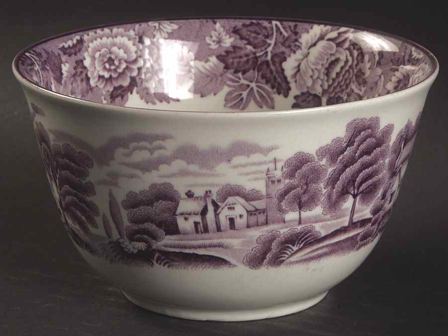English Scenery Purple Cranberry Bowl by Wood & Sons-1