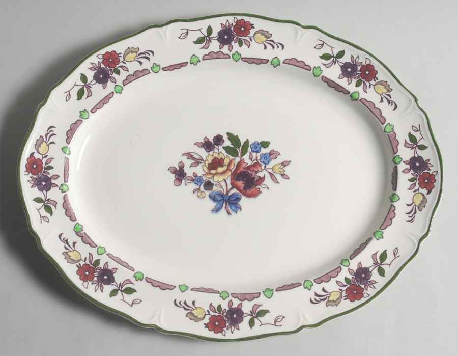 Flora 14" Oval Serving Platter by Wood & Sons-1