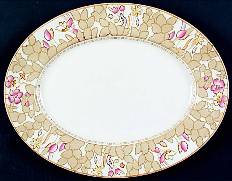 Forest Flowers 12" Oval Serving Platter by Wood & Sons-1