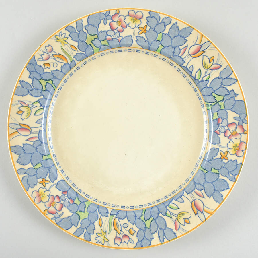 Forest Flowers Blue Multicolor Chop Plate (Round Platter) by Wood & Sons-1