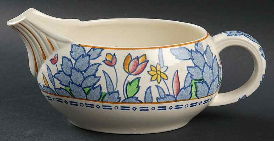Forest Flowers Blue Multicolor Gravy Boat by Wood & Sons-1