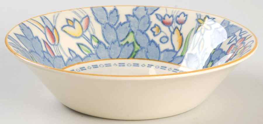 Forest Flowers Blue Multicolor Coupe Cereal Bowl by Wood & Sons-1