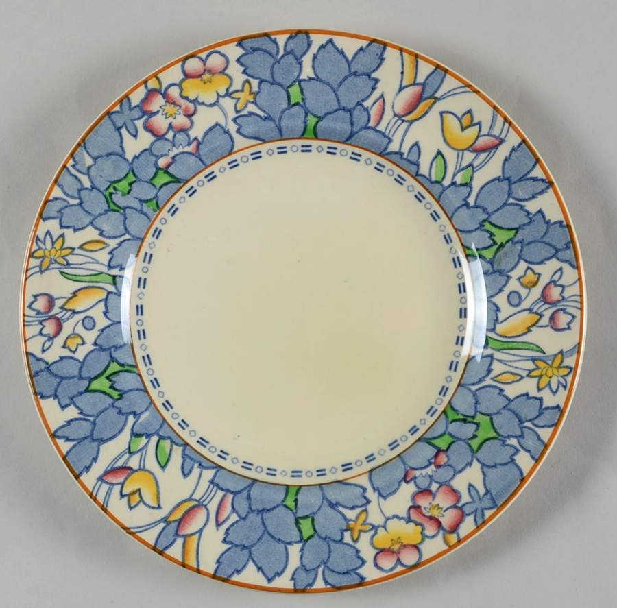 Forest Flowers Blue Multicolor Salad Plate by Wood & Sons-1