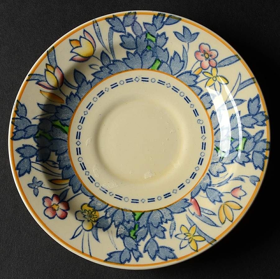 Forest Flowers Blue Multicolor Saucer by Wood & Sons-1