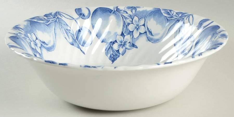 Fruit Blue 9" Round Vegetable Bowl by Wood & Sons-1