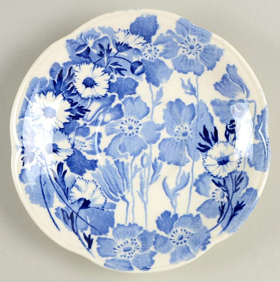 Gay Day Blue (Scalloped) Saucer by Wood & Sons-1