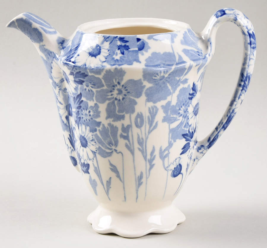 Gay Day Blue (Scalloped) Small Coffee Pot No Lid by Wood & Sons-1