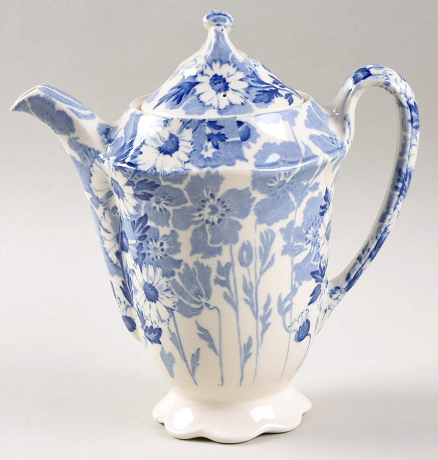Gay Day Blue (Scalloped) Small Coffee Pot & Lid by Wood & Sons-1