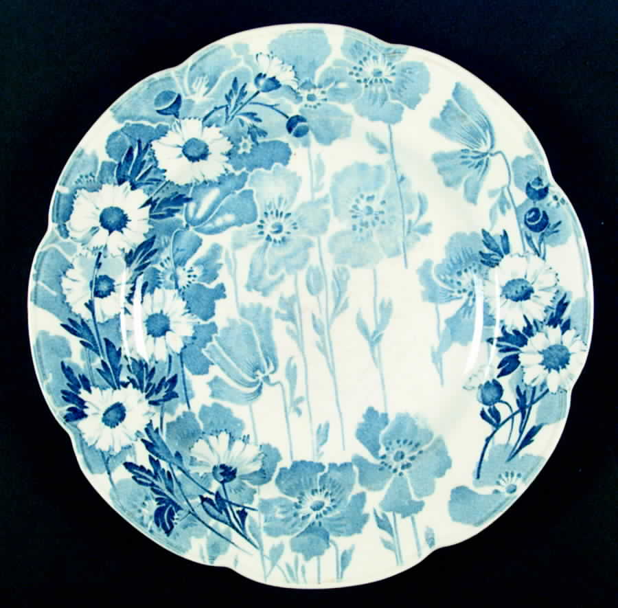 Gay Day Blue (Scalloped) Dinner Plate by Wood & Sons-1