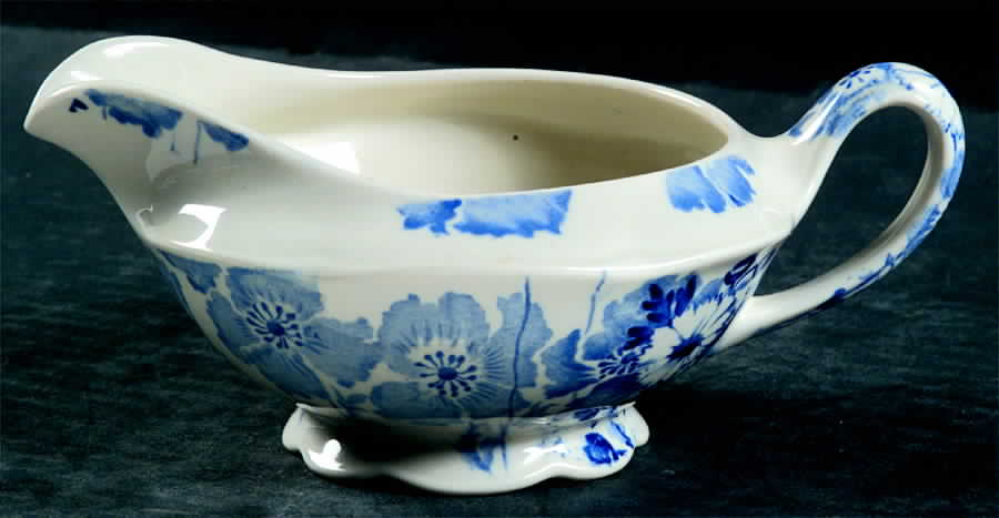 Gay Day Blue (Scalloped) Gravy Boat by Wood & Sons-1