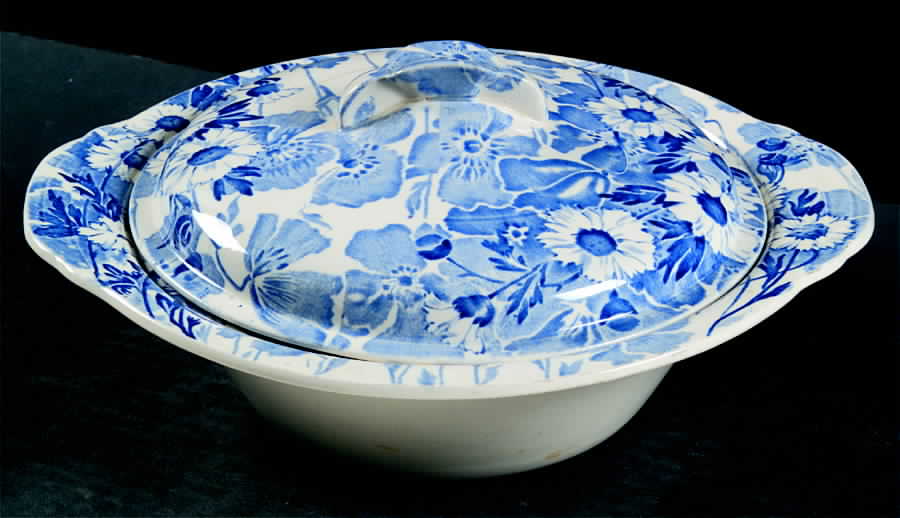 Gay Day Blue (Scalloped) Round Covered Vegetable by Wood & Sons-1