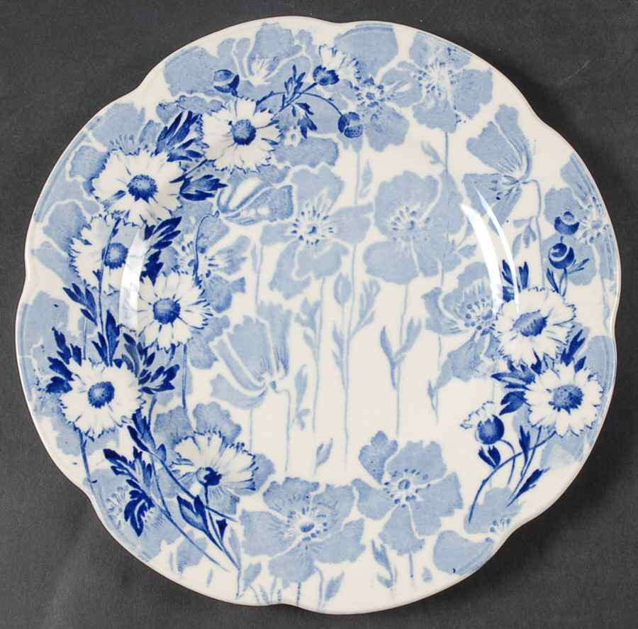 Gay Day Blue (Scalloped) Luncheon Plate by Wood & Sons-1