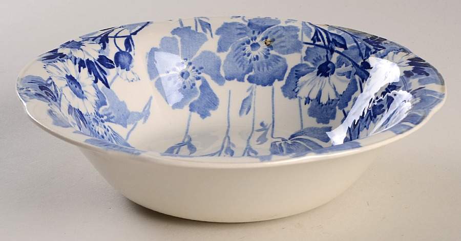 Gay Day Blue (Scalloped) 8" Round Vegetable Bowl by Wood & Sons-1