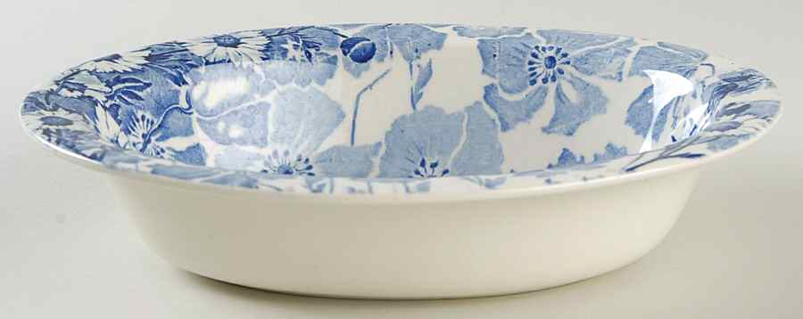 Gay Day Blue (Smooth) 8" Oval Vegetable Bowl by Wood & Sons-1