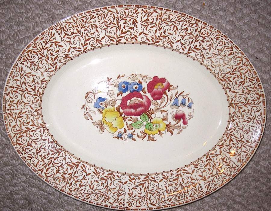Georgia Brown 15" Oval Serving Platter by Wood & Sons-1