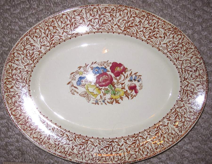 Georgia Brown 12" Oval Serving Platter by Wood & Sons-1