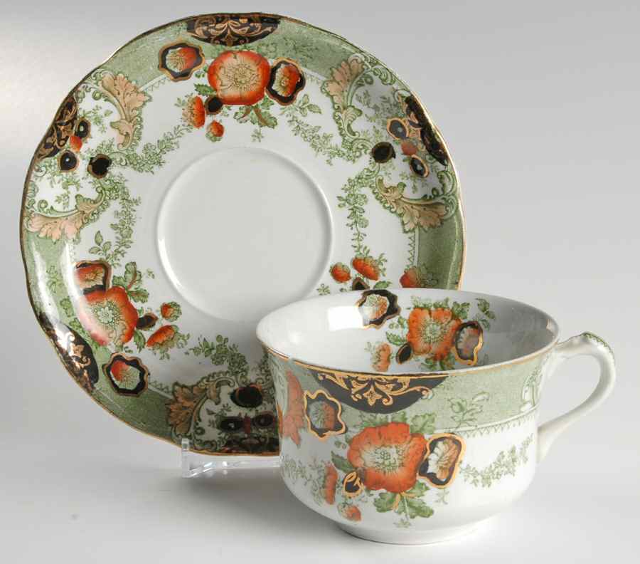 Glenwood Green, Multicolor Oversized Cup & Saucer Set by Wood & Sons-1