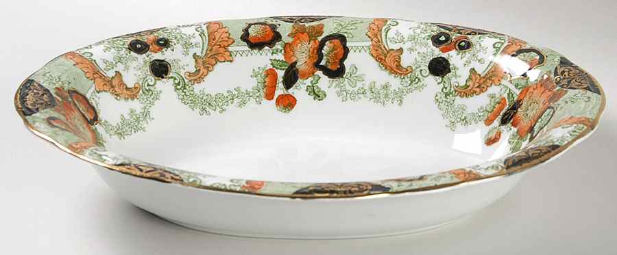 Glenwood Green, Multicolor 10" Oval Vegetable Bowl by Wood & Sons-1