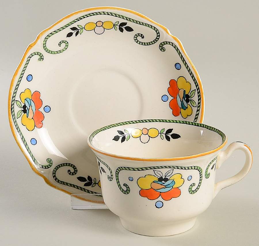 Horton Flat Cup & Saucer Set by Wood & Sons-1