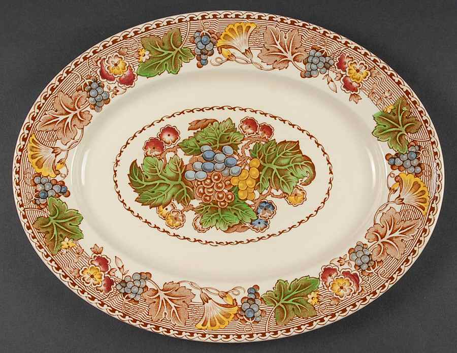 Hyde (Smooth Edge) 14" Oval Serving Platter by Wood & Sons-1
