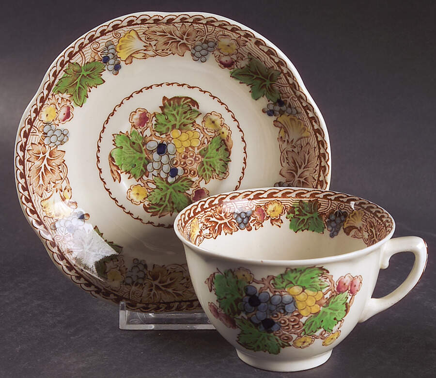 Hyde (Scalloped Edge) Flat Cup & Saucer Set by Wood & Sons-1