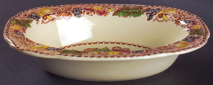 Hyde (Scalloped Edge) 9" Oval Vegetable Bowl by Wood & Sons-1
