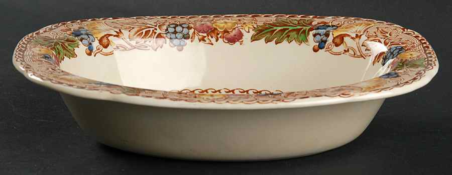 Hyde (Scalloped Edge) 8" Oval Vegetable Bowl by Wood & Sons-1