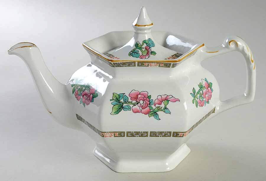 Indian Tree (Yellow Trim) Teapot & Lid by Wood & Sons-1