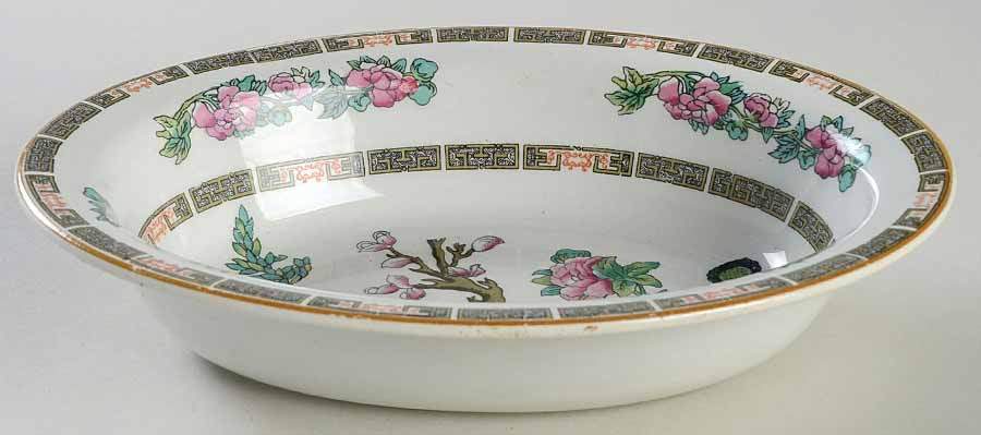 Indian Tree (Yellow Trim) 8" Oval Vegetable Bowl by Wood & Sons-1