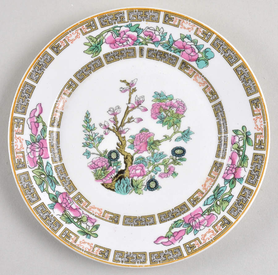 Indian Tree (Yellow Trim) Bread & Butter Plate by Wood & Sons-1