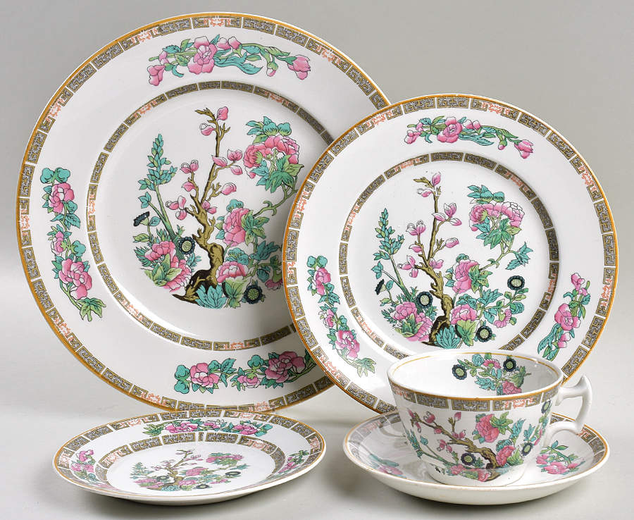 Indian Tree (Yellow Trim) 5 Piece Place Setting by Wood & Sons-1