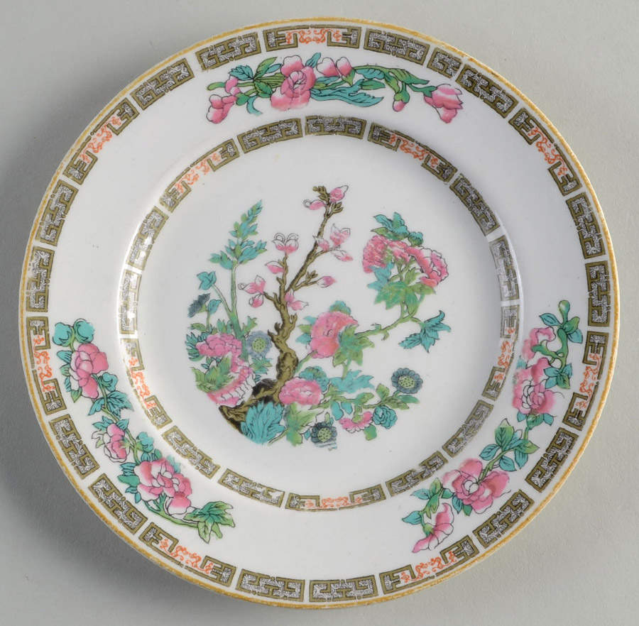 Indian Tree (Yellow Trim) Dessert/Pie Plate by Wood & Sons-1