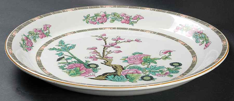 Indian Tree (Yellow Trim) 13" Deep Round Platter by Wood & Sons-1
