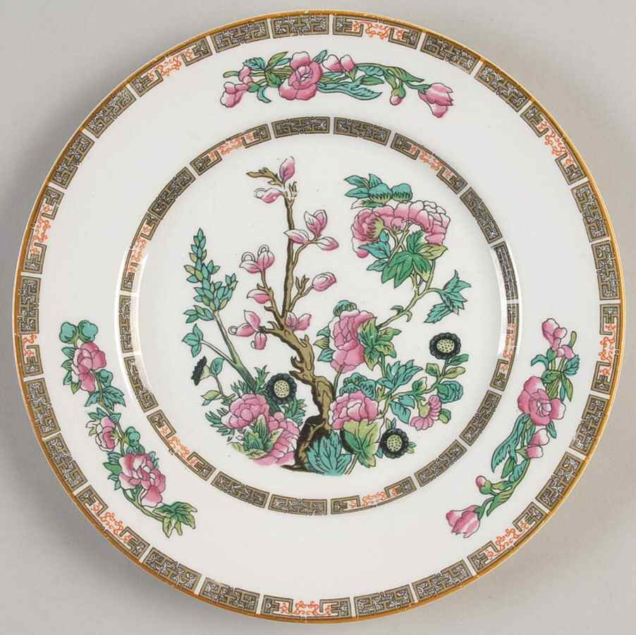 Indian Tree (Yellow Trim) Salad Plate by Wood & Sons-1